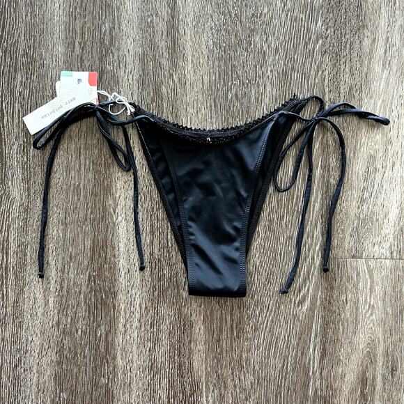 NWT Mare Perpetua Free People Dusk Black String Bikini Bottoms Size Medium Swim - Picture 3 of 16